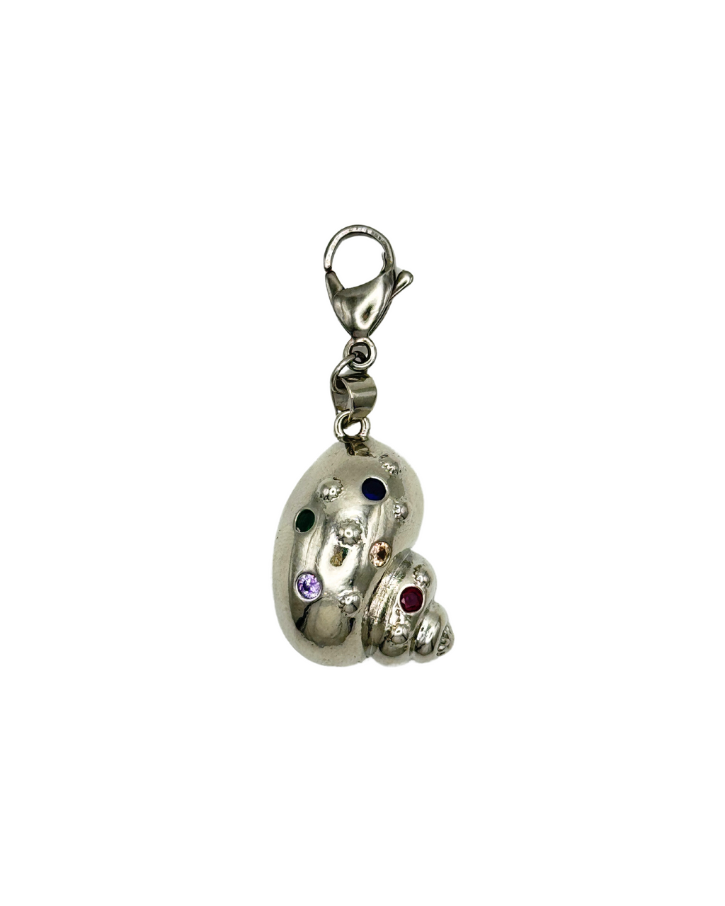 Shiny silver shell charm