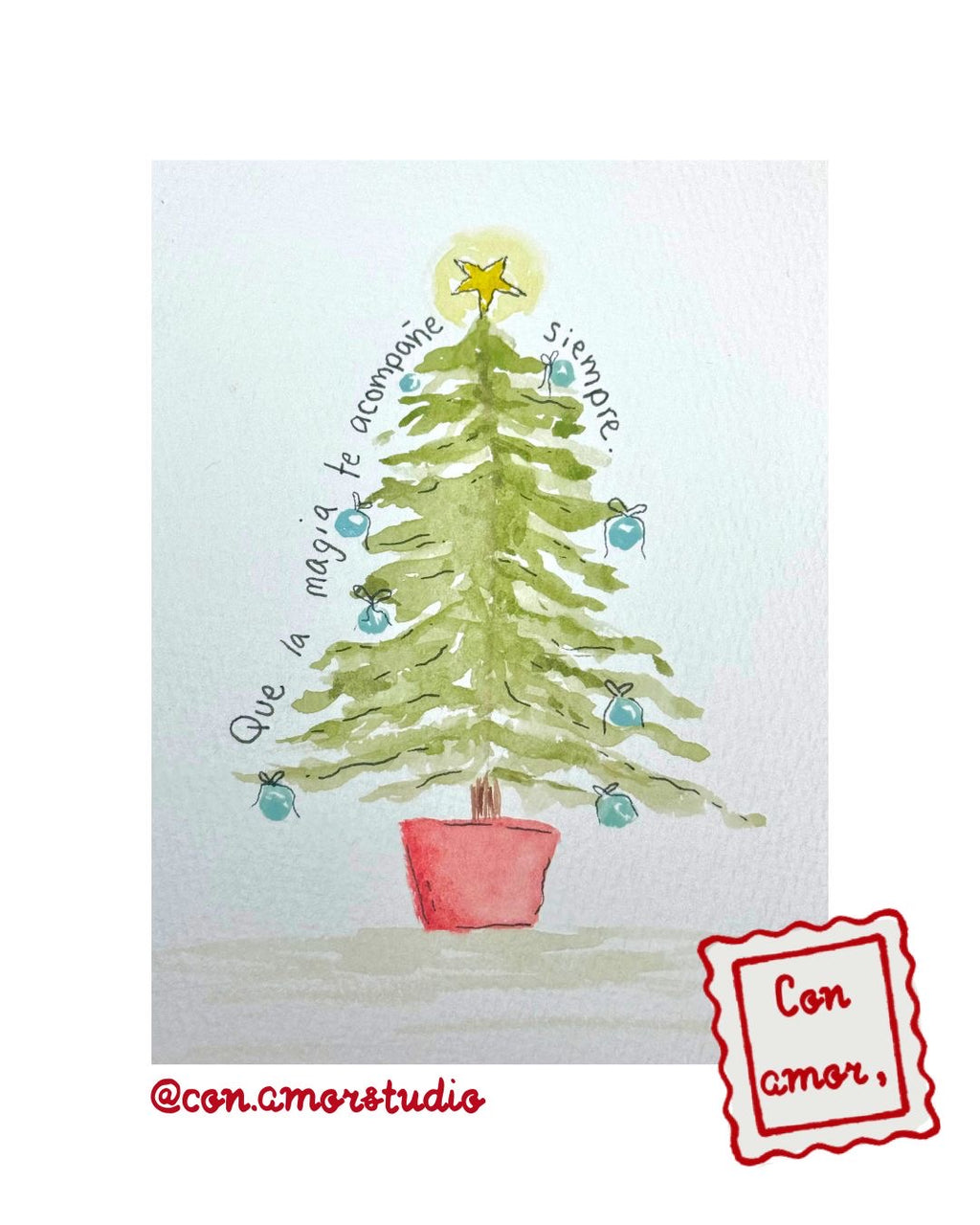 Tarjeta en Acuarela - Árbol Magico