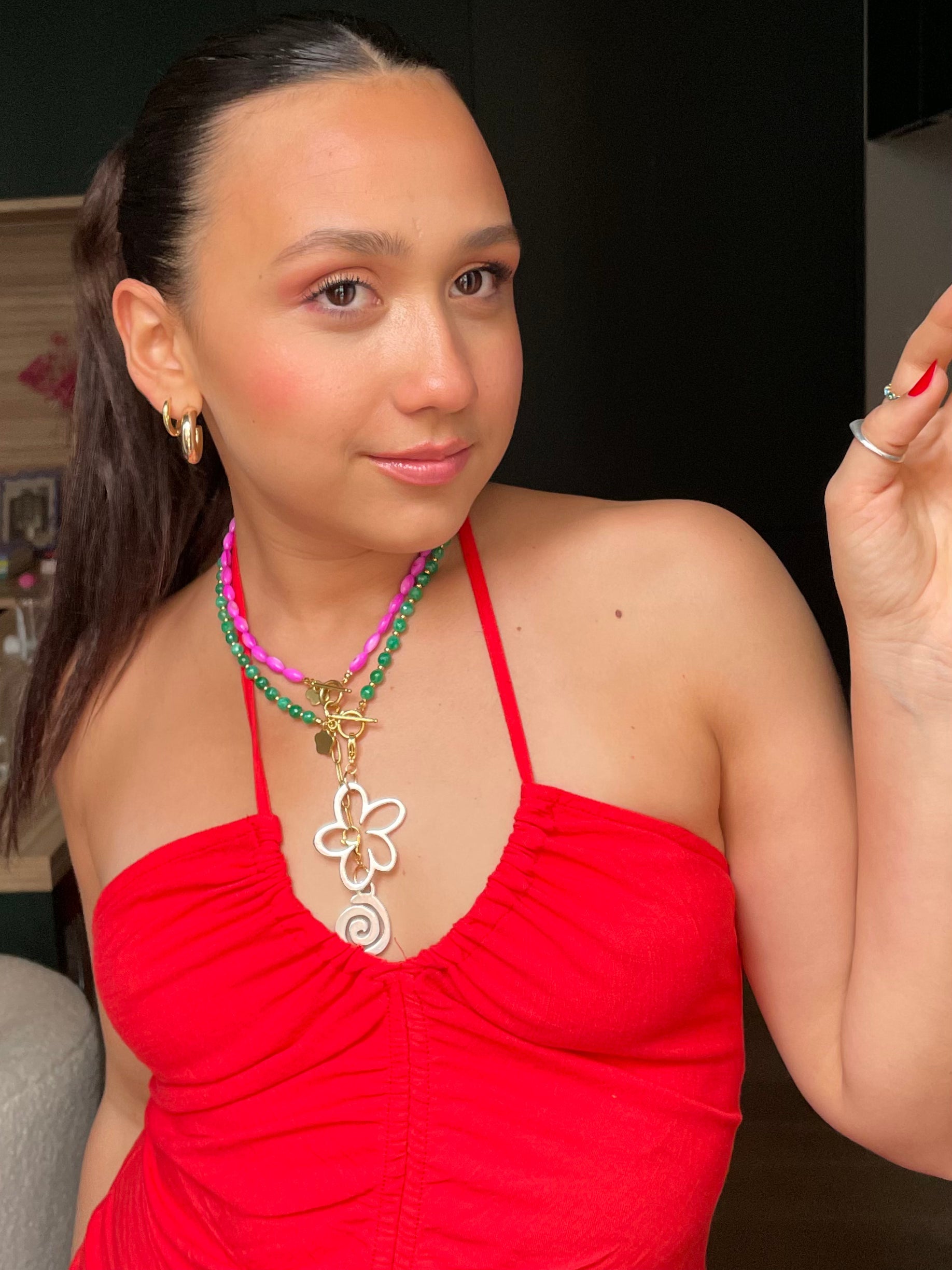 Pink lady necklace