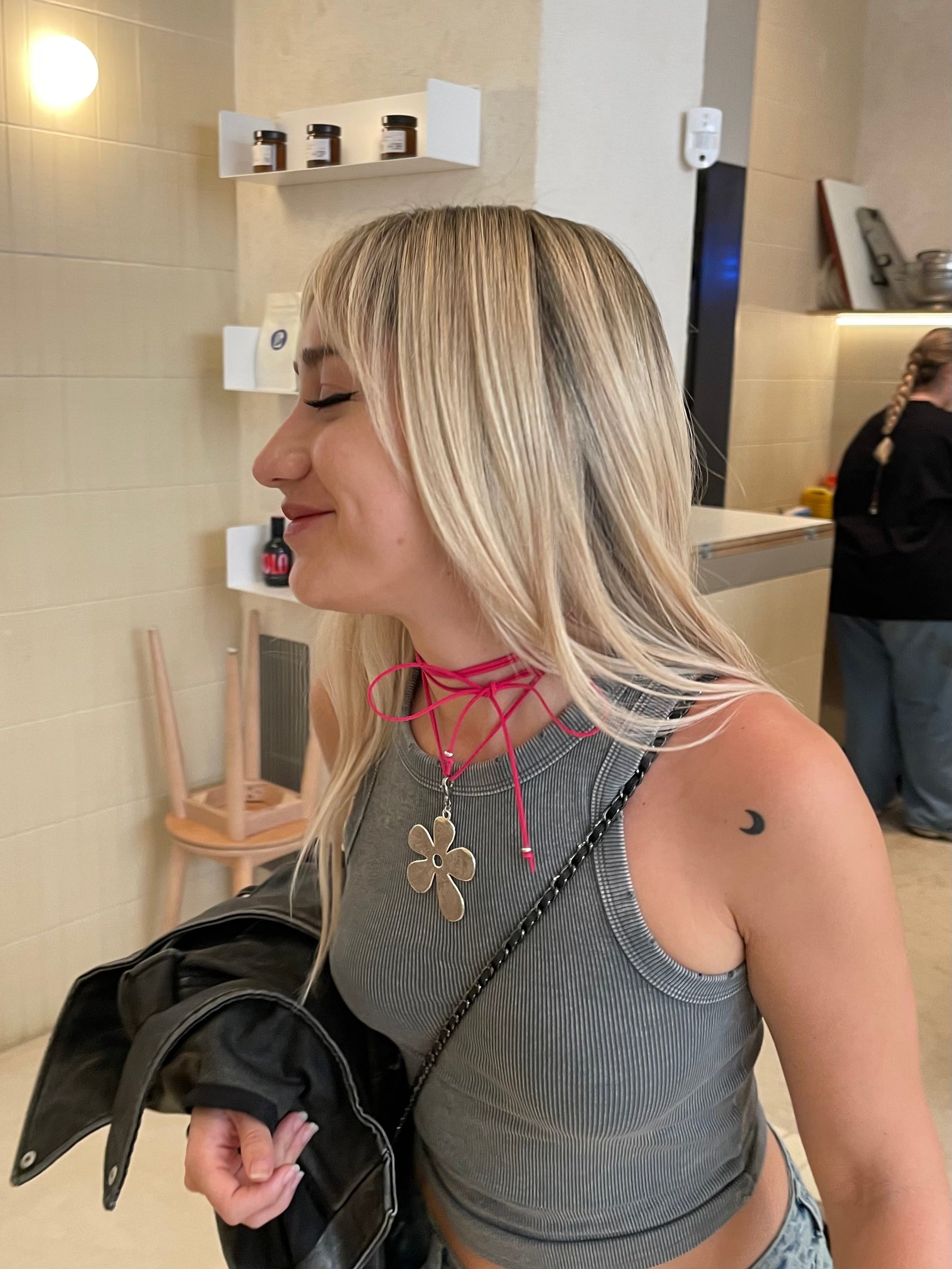 Pink radiant necklace