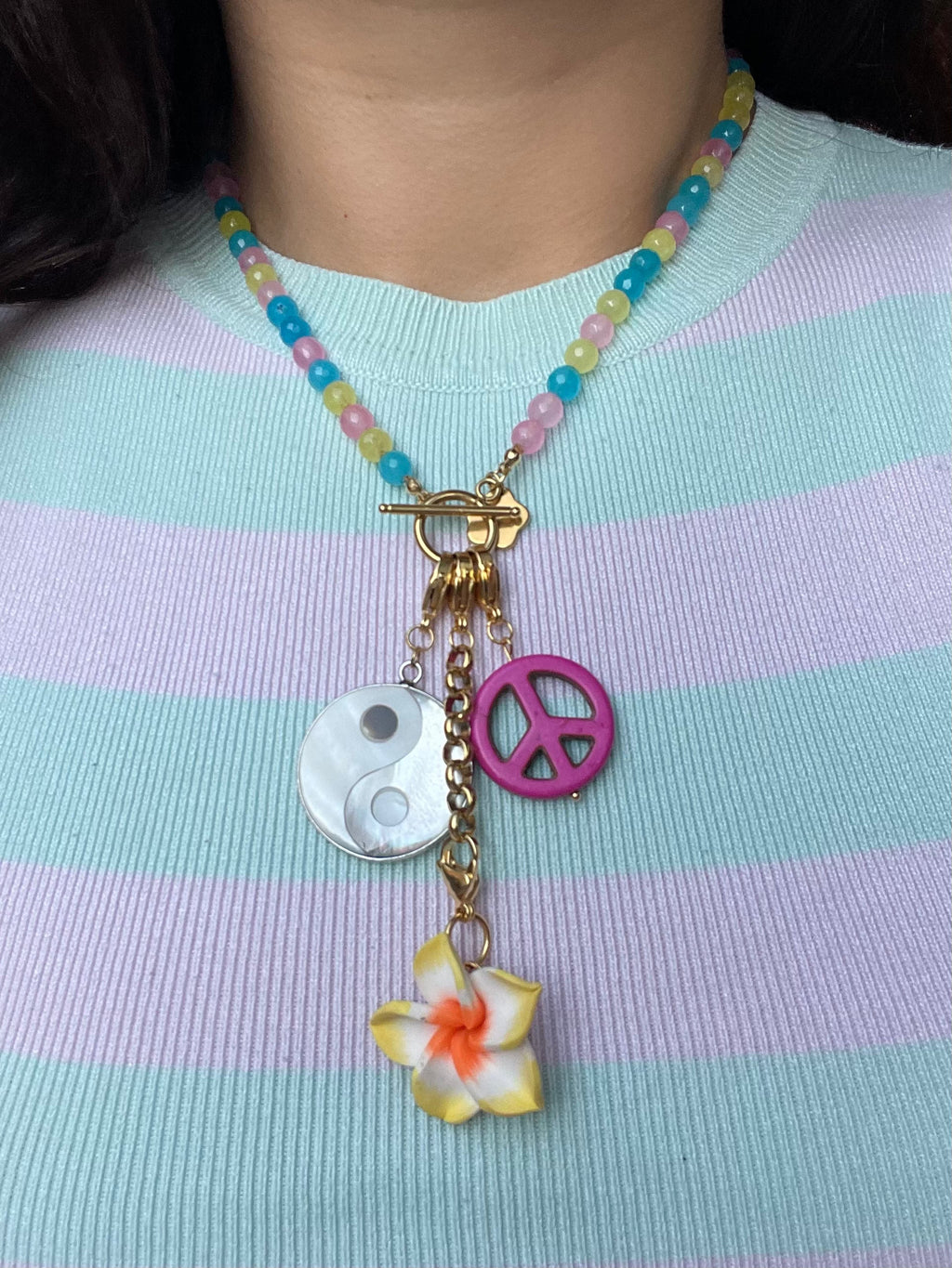 Pink peace charm