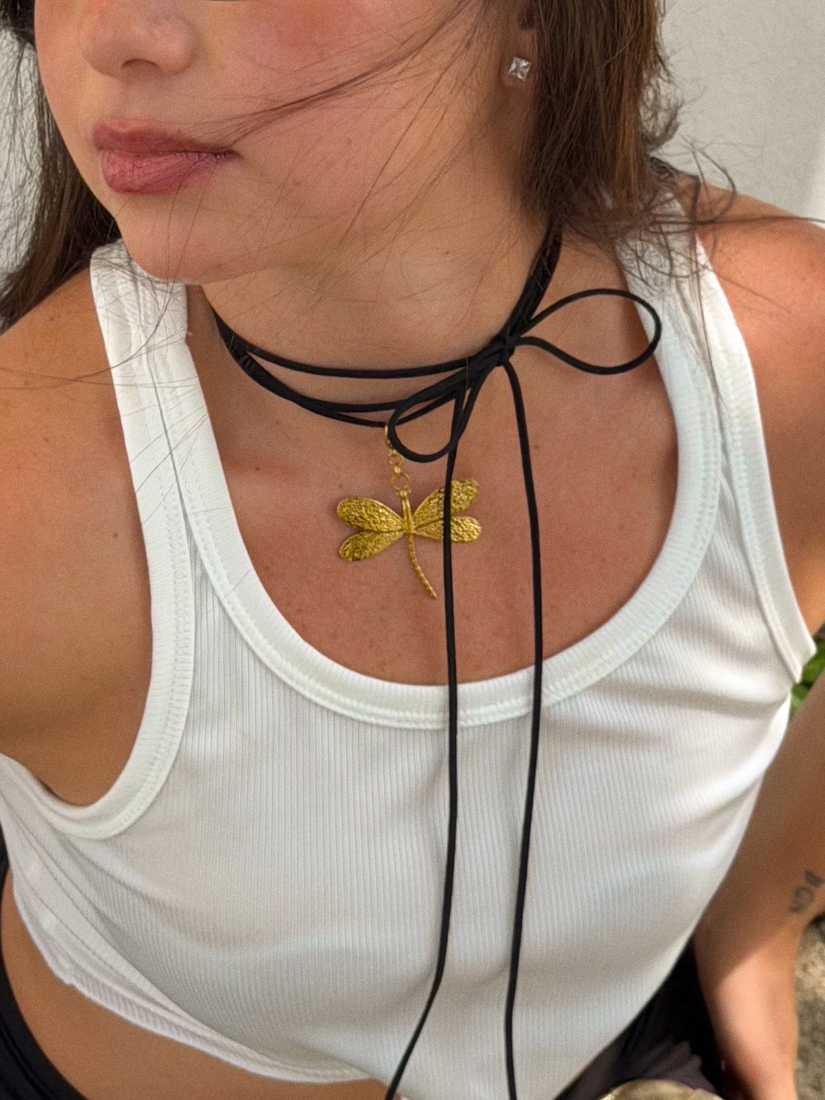 Black Ribbon Necklace